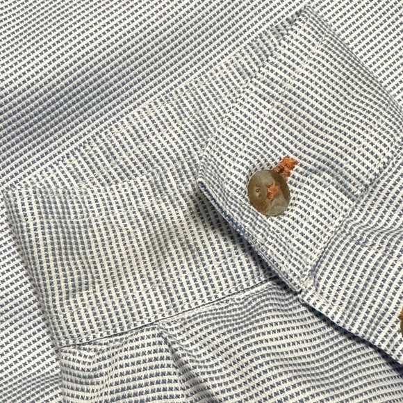 Orvis Button Up Plaid Blue White Shirt Pocket Long Sleeve XL Active Fit - Picture 10 of 10